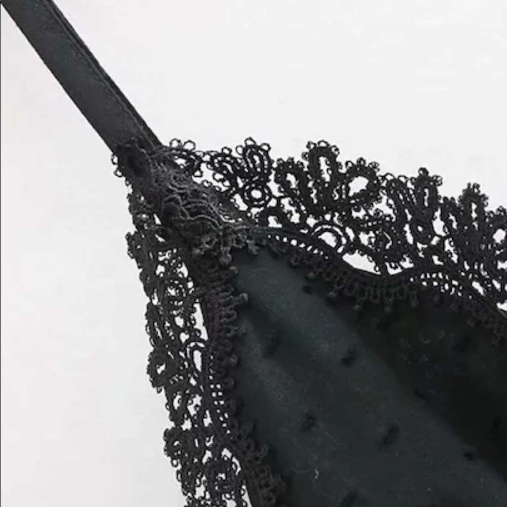 Lace Trim Cami Jumpsuit Jumper Black - Picture 3 of 6